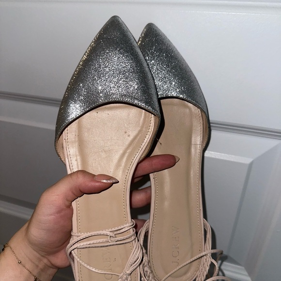 J. Crew Shoes - J. Crew Women's Silver and Cream Flats